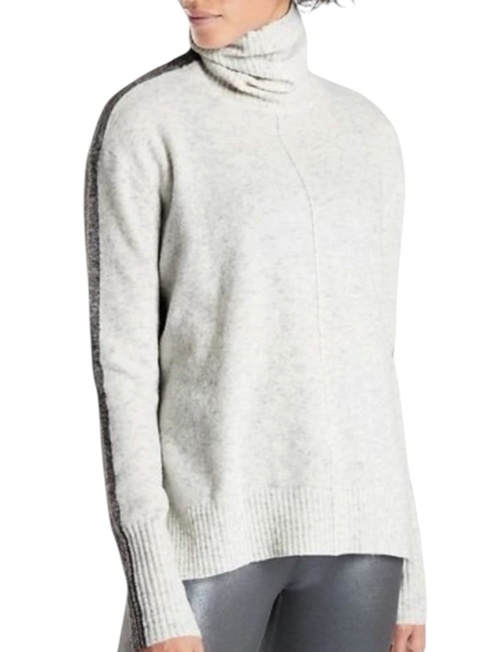 ATHLETA Transit Colorblock Merino Wool Turtleneck Sweater  Size XS